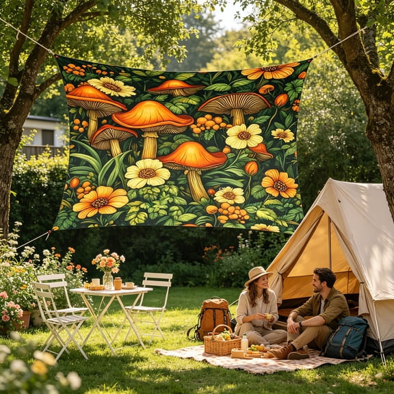 Cheapark 72.8 x 72.8 Inch Sun Shade Tent Camping Tarp Cover large waterproof shade tarp for camping backyard outdoor activity sun and rain shelter portable landscape cover Gift