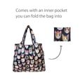thumbnail image 4 of Wrapables Small Foldable Tote Nylon Reusable Grocery Bags, Crazy Cats, 4 of 5