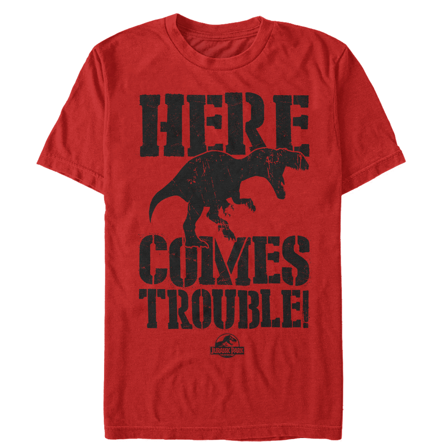 Jurassic Park Men S Jurassic Park Here Comes Trouble T Shirt Walmart Com Walmart Com