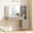 Alder White, variant on KeyWhat 48" Fluted Makeup Vanity Desk with 36" Big Lighted Mirror, Bedroom Vanity with Lights & Glass Top, Charging Station ,Dark Walnut