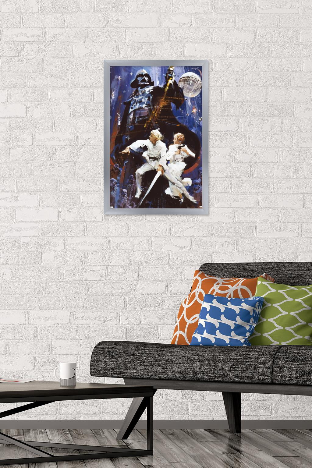 Star Wars: A New Hope - Illustrated One Sheet Wall Poster, 14.725" x 22.375" Framed