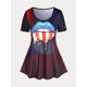 thumbnail image 1 of Camiseta con Estampado de Bandera de Estados Unidos en Talla Extra Rosegal  Camisetas tallas grandes, 1 of 5