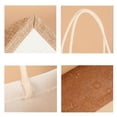 thumbnail image 3 of Bolso Lino Retro Un Hombro Bolso Yute para Regalo Compras Publicitario Impreso Con Logotipo Bolso Lino Imitación Con Empalme Lona (04) Gran Tamaño, 3 of 9