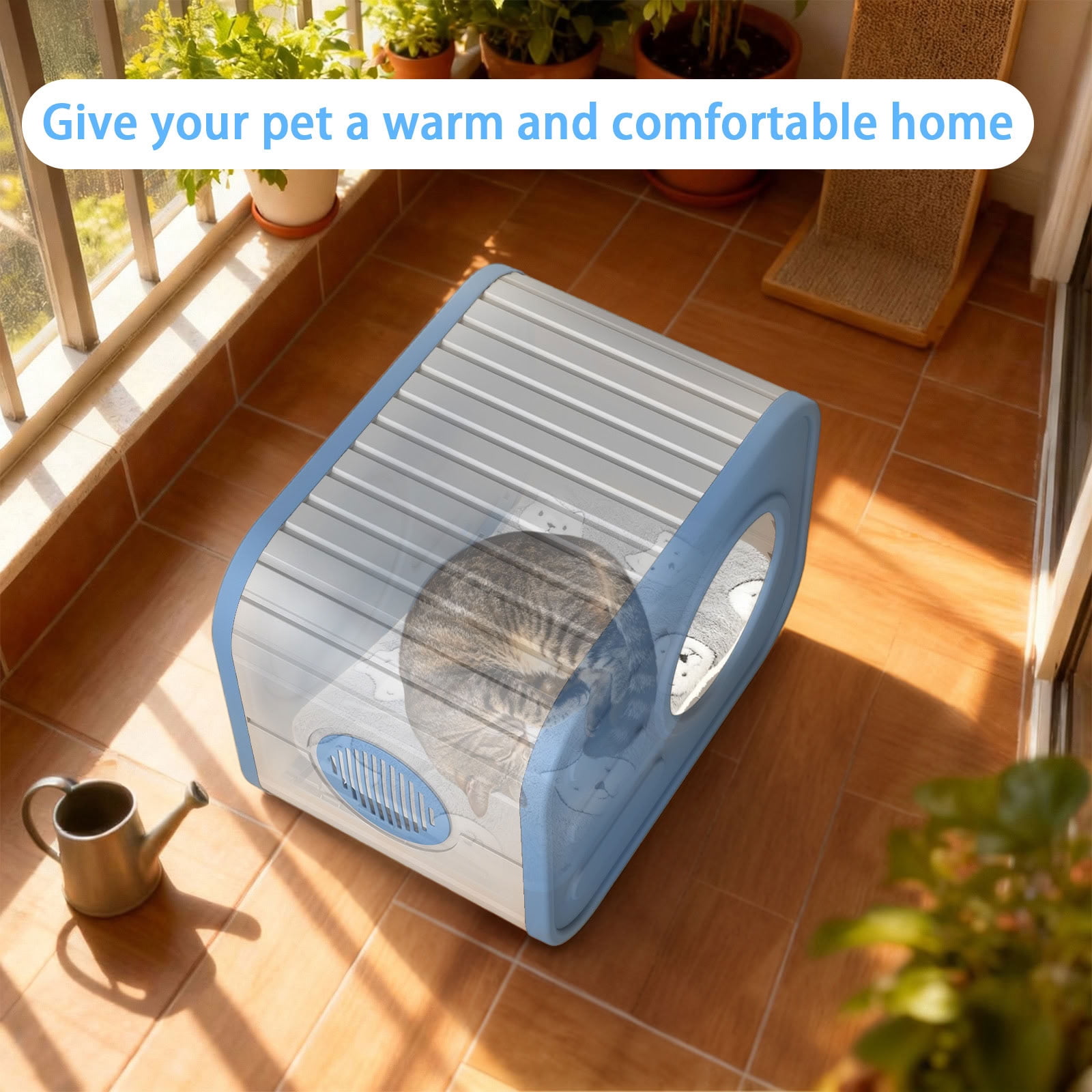 MAYEERTY Compact Cat House, Shatter-Resistant Cat Bed with Spacious Interior, No Tools Assembly
