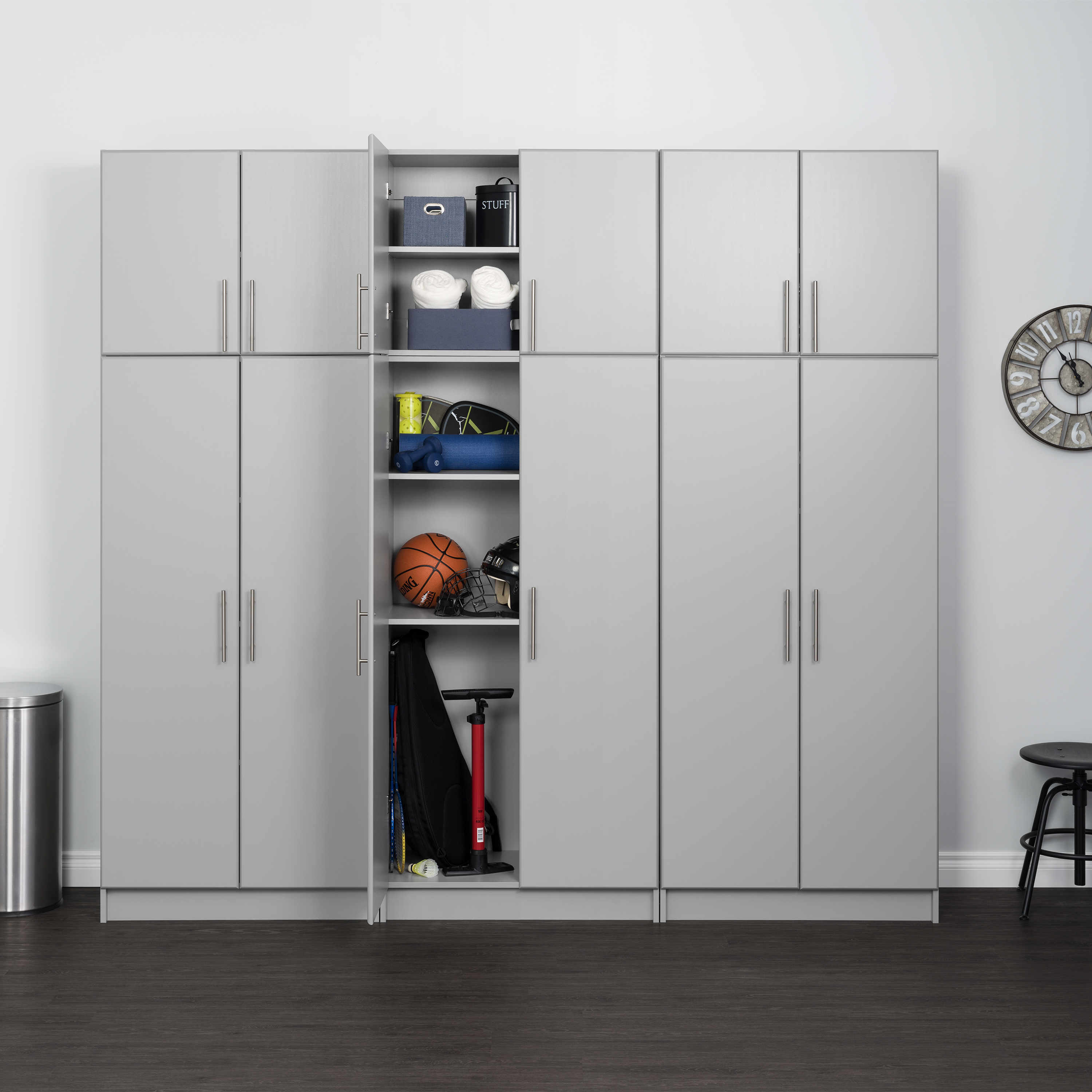 Prepac Elite 2 Door Standing Storage Cabinet, Light Gray - 1