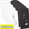 thumbnail image 2 of 48/72 Hole Earring Ear Studs Holder Jewellery Display Rack Earrings Display Stand Rack Mini L Shape Ear Stud Jewelry Show Holder white 48 holes, 2 of 6