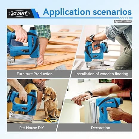2 in 1 Nail Gun Battery Powered, 20V Cordless Nail Gun,400 Nails, 400 Staples, with Staple Puller, 2 * 2.0Ah Li-Ion Batteries and 2.4A Charger, Brad Nailer for Home Improvement & DIY