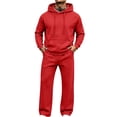 thumbnail image 2 of Two Piece Lounge Sets for Men Fall Winter Tracksuit Long Sleeve Hoodie Drawstring Jogger Pants Matching Sets Vacation Travel Outfits, 2 of 9
