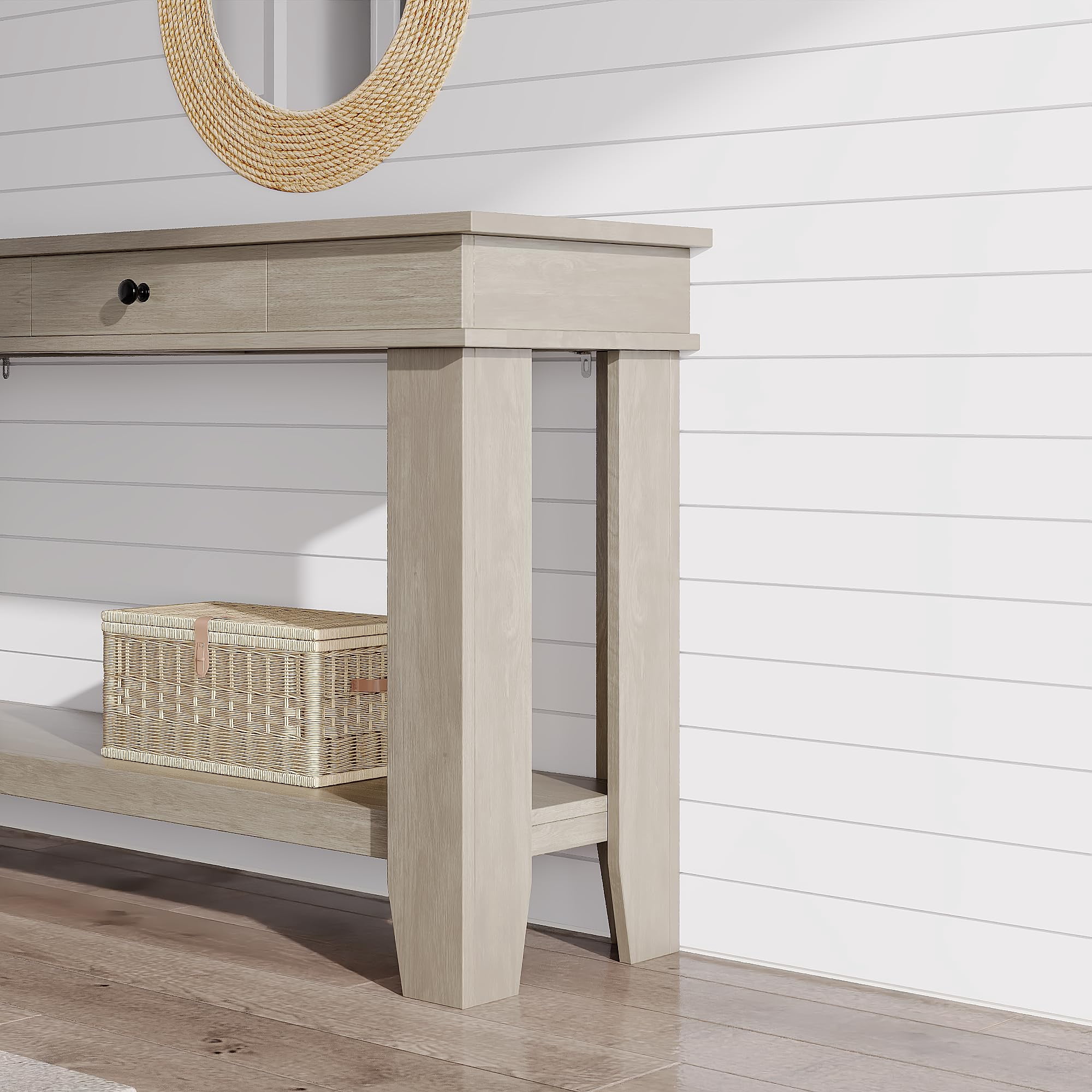 Roromall 54" Wood Console Table with 2 Drawers & Lower Shelf, Farmhouse Sofa Table for Entryway, Hallway, Living Room, Behind Couch