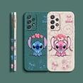 thumbnail image 5 of Case For Samsung Galaxy A91 A73 A72 A71 A53 A52 A51 A42 A33 AO3S 4G 5G Simple Liquid silicone Case Lilo And Stitch Angel Couple, 5 of 5