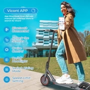 Electric Scooter Adults 350W Motor 19 MPH Top Speed 21Miles Range 8.5” Tires Foldable Lightweight E-Scooter with Dual Braking System App Control