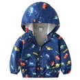 thumbnail image 3 of FYMNSI Toddler Boys Hooded Jacket Windbreaker Lightweight Zip up Hoodies Outwear Cartoon Fall Clothes for Kids 12-18M Blue, 3 of 10