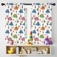 thumbnail image 5 of Blackout Kids Curtains,White Dinosaurs Colorful Leaves Pattern Childrens Insulated Curtains Set Of 2,Bedroom Essentials,Toddler Room Decor 42"x54", 5 of 5
