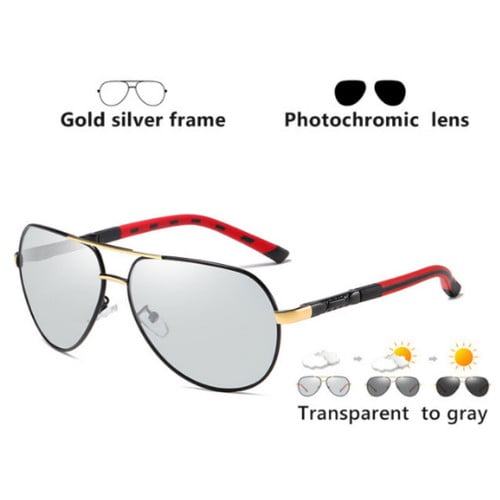 Aluminium HD Polarized Photochromic Sunglasses Pilot Men Driving Glasses Eyewear