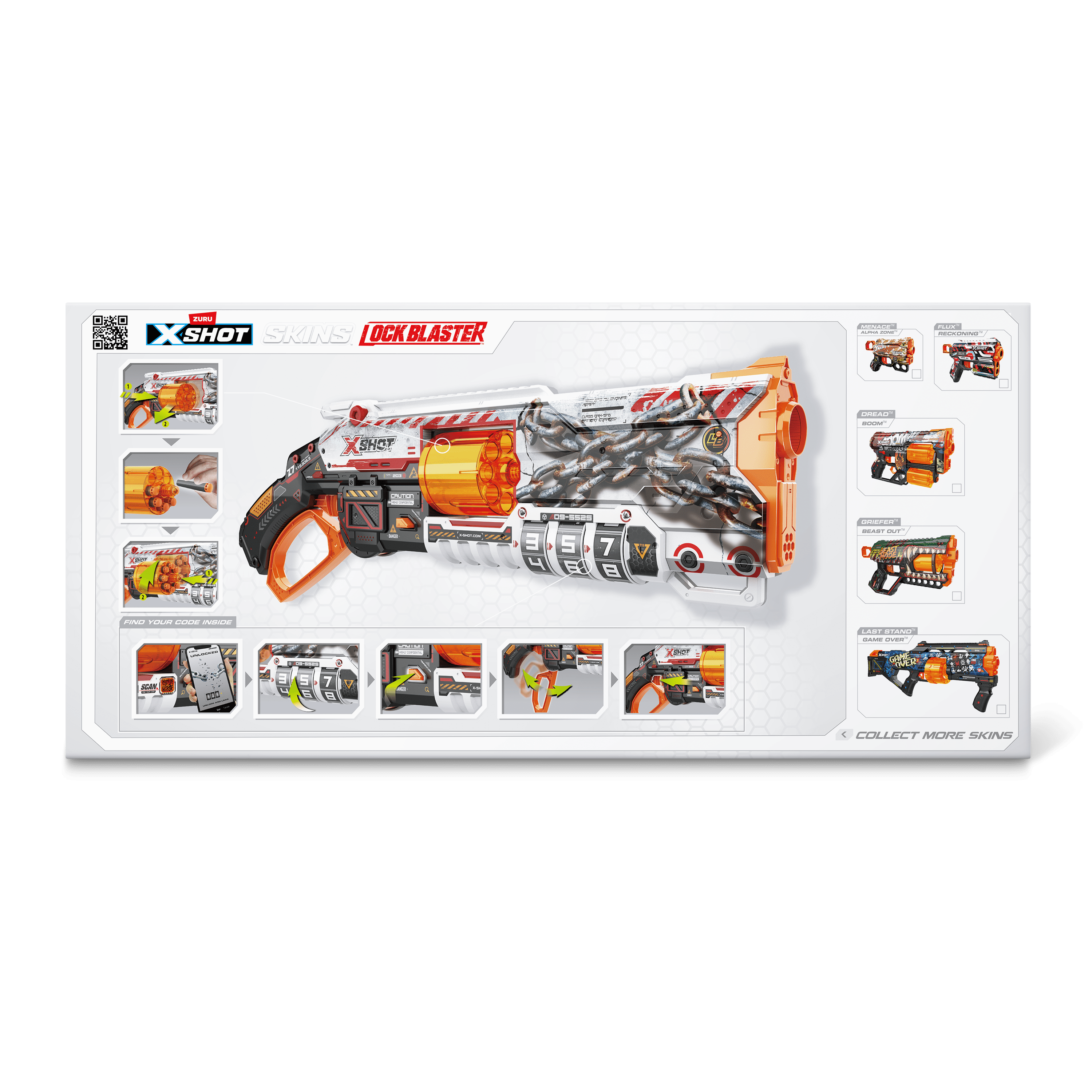 XSHOT Skins Lock Blaster (16 Darts) Air Pocket Technology Outdoor Foam Blaster by ZURU for Ages 8+