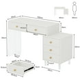 thumbnail image 2 of Yardi Yarda 5-Drawer Computer Desk with Transparent Acrylic Base and Legs, Desk for Indoor, White, 2 of 6