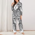 thumbnail image 2 of Disketp Intricate Cat Mandala Pajamas Set Long Sleeve Sleepwear Womens Button Down Nightwear Pj Sets-{designName}-Medium, 2 of 7