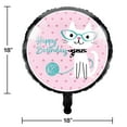 thumbnail image 2 of Set of 10 Pink and White Purr-fect Party Birthday Themed - Metallic Balloons 18", 2 of 2