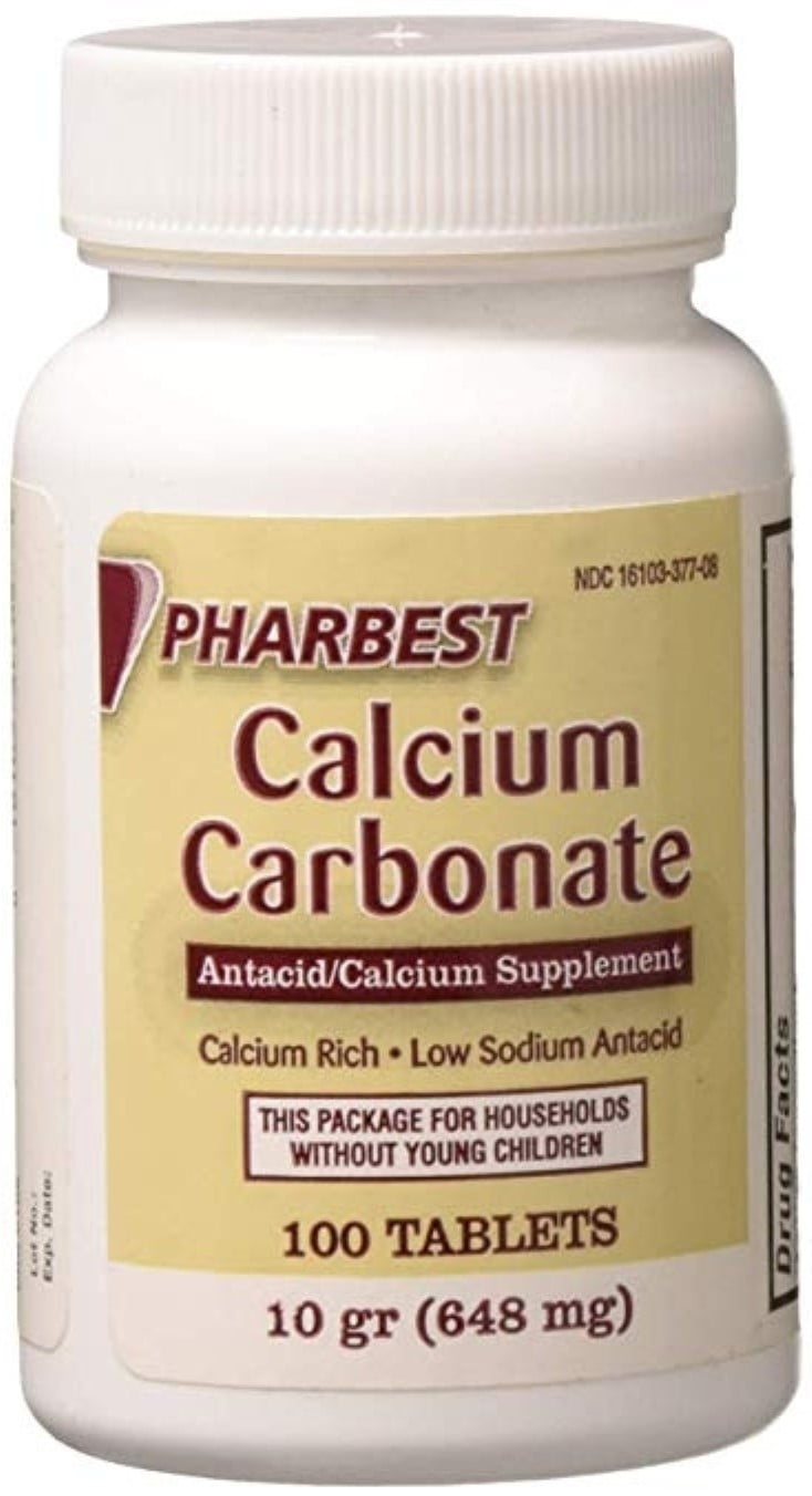 Pharbest Calcium Carbonate Antacid Supplement, 100 Each
