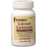 Pharbest Calcium Carbonate Antacid Supplement, 100 Each