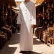 thumbnail image 4 of Ceisia Men Moroccan Style Long Sleeve Round Gift Neck Embroidered Buckle Casual Muslim Robe, 4 of 9