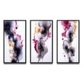 thumbnail image 2 of Designart "Fluidity Delicate Magenta and Gold Ink Clouds V" Abstract Painting Framed Wall Art Set Of 3 - Blue Modern Frame Canvas Set For Living Room Decor, 2 of 6