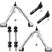 Detroit Axle - 6pc Front Lower Control Arms Outer Tie Rods Sway Bars Replacement for Chevy Tahoe GMC Yukon Fits select: 2011 ,2013 CHEVROLET SILVERADO K1500 LT
