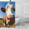 thumbnail image 2 of Rateoe Blue Sky Meadow Cute Cow Shower Curtain - Fancy Bathroom Shower Curtain Sets - Waterproof Shower Curtain with Hooks with 12 Plastic Hooks 72x72 Inches, 2 of 5