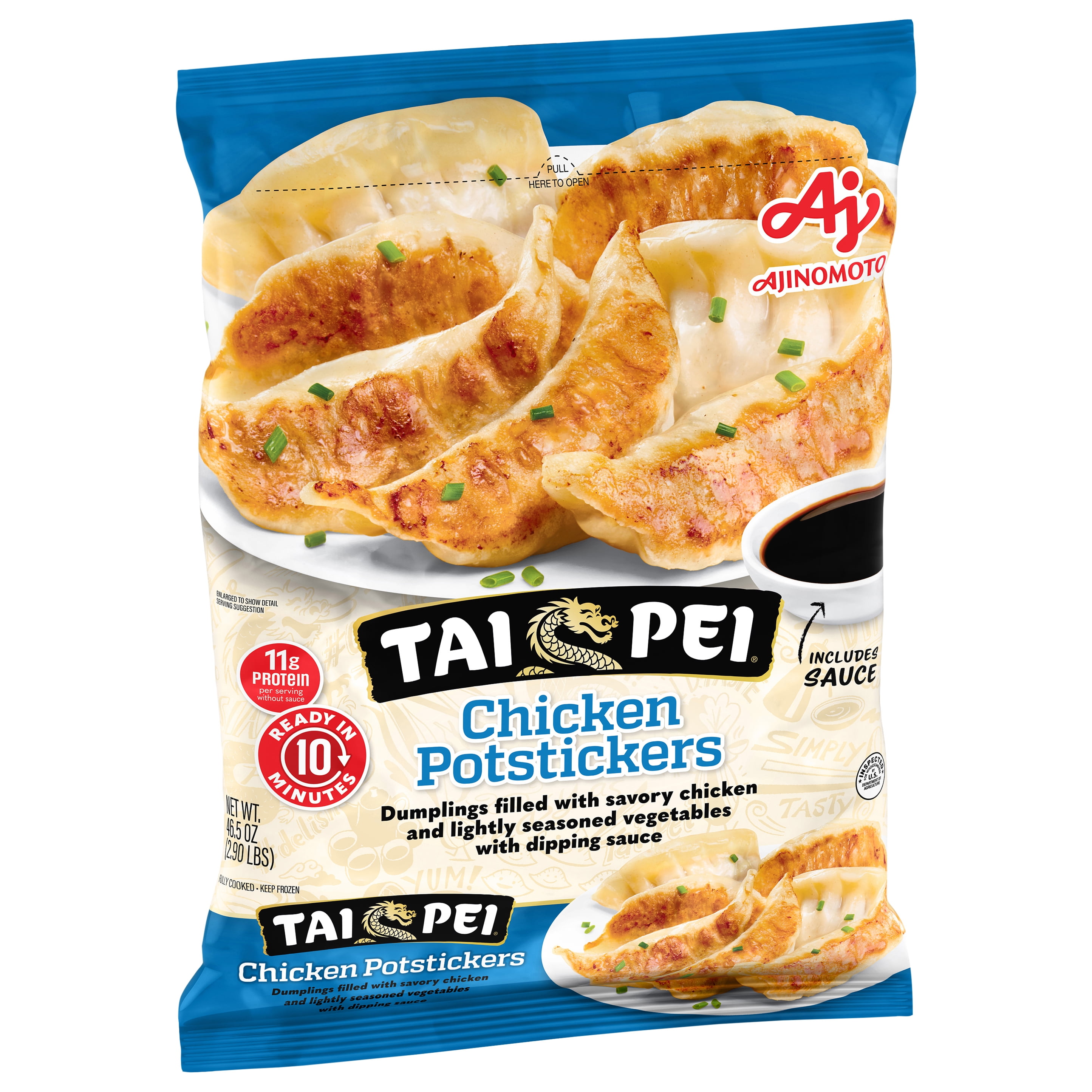 Tai Pei Chicken Potstickers, Frozen Asian Appetizers, 46.5 oz