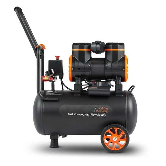 6.3 Gallon Air Compressor, 2 HP 3.35 CFM@90PSI, Max 116PSI, Oil-Free for Auto Repair/Tire Inflation/Spray Painting/Woodwork Nailing