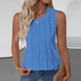 thumbnail image 2 of Fgnfyis Women's Tops Elegant Casual Camisole Top Solid Color Summer Sleeveless Tank with Lock Design for Daily Wear Womens Vest Womens Tank Tops Blue XXL, 2 of 5