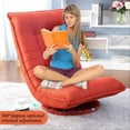 thumbnail image 3 of 360 Degree Swivel Folded Video Game Chair Floor Lazy Man Sofa Chair (Orange Red), 3 of 7