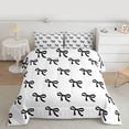thumbnail image 2 of jejeloiu Kawaii Cartoon Bowtie Twin Comforter Sets,Cute Black Bow Bedding Set For Girl Kids Reversible 2pcs, 2 of 8