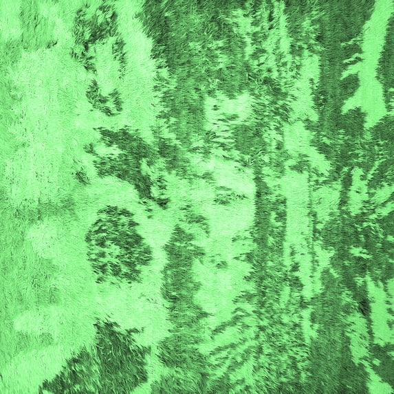 Ahgly Company Indoor Square Abstract Emerald Green Contemporary Area Rugs, 6' Square