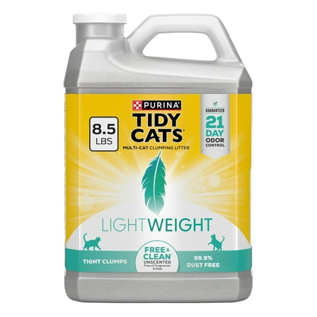Purina Tidy Cats LightWeight Clumping Cat Litter, Unscented, 8.5 lb Jug