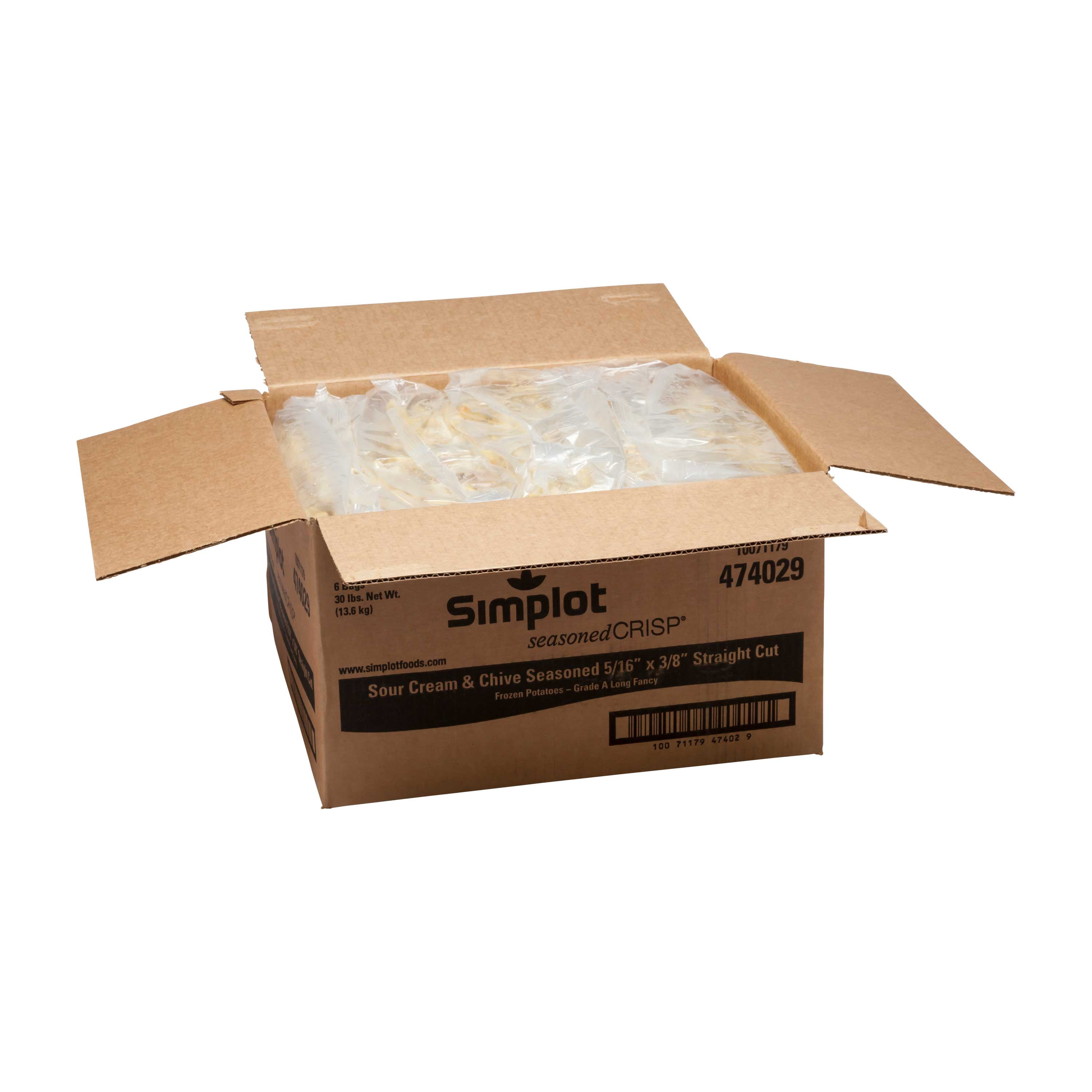 Simplot Seasonedcrisp Sour Cream and Chive Straight Cut French Fry, 5 Pound - 6 per case.