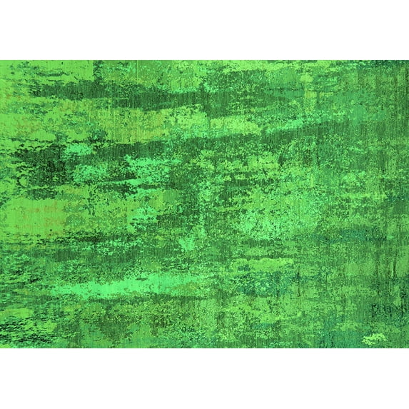 Ahgly Company Indoor Rectangle Oriental Green Industrial Area Rugs, 5' x 7'