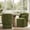 Green, variant on Spruce & Spring Rolling Dining Chairs, Spill-Proof & Stain Resistant Barrel Armchair with Casters, Modern Upholstered Seat and Removable Back Support Pillow for Kitchen Living Room, Wheat
