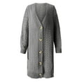 thumbnail image 4 of Women Solid Coat Patchwork Long Sleeve Cardigan V Neck Long Sweater Top Fuzzy Open Sweater Womens Cardigan Long Sleeve Sweater plus Size Sweaters for Women Womens Cropped Cardigan Cardigan for Grandma, 4 of 4