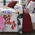 thumbnail image 5 of Bebejan Magenta Floral 5 Piece Comforter Set, Queen, 100% Cotton Sateen, Reversible, All Season, Cozy Comfort, 5 of 11