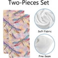 thumbnail image 2 of SKYSONIC Absorbent Face Bath Towels Set of 2 Pcs Watercolor Pink Dragonflies and Butterflies Fingertip Hand Towels for Bathroom Kitchen 30"x15", 2 of 6