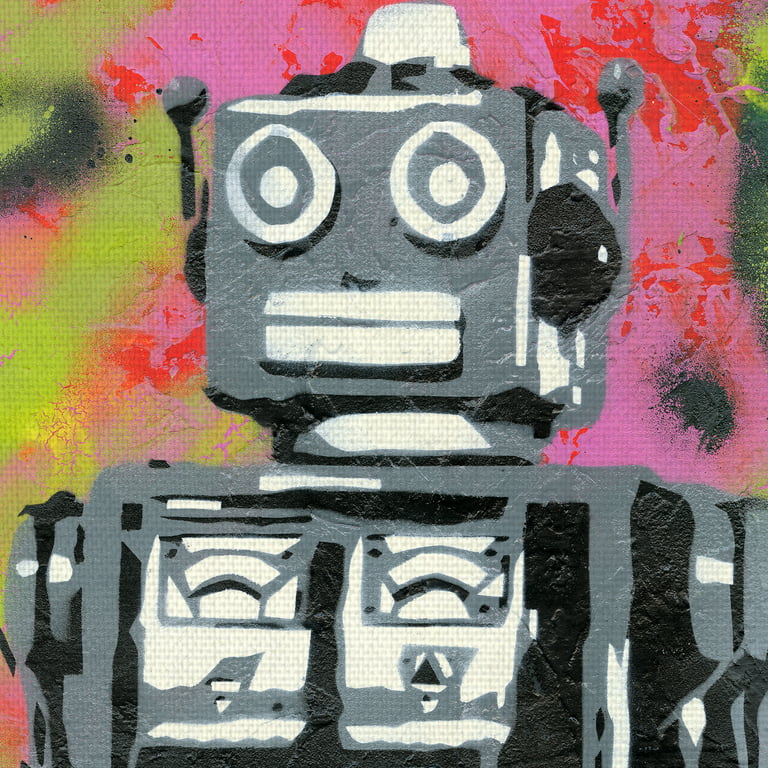 Er deprimeret Dalset Mark Masterpiece Art Gallery Robot Vintage Graffiti By Urban Soule Canvas Art  Print 24" x 36" - Walmart.com