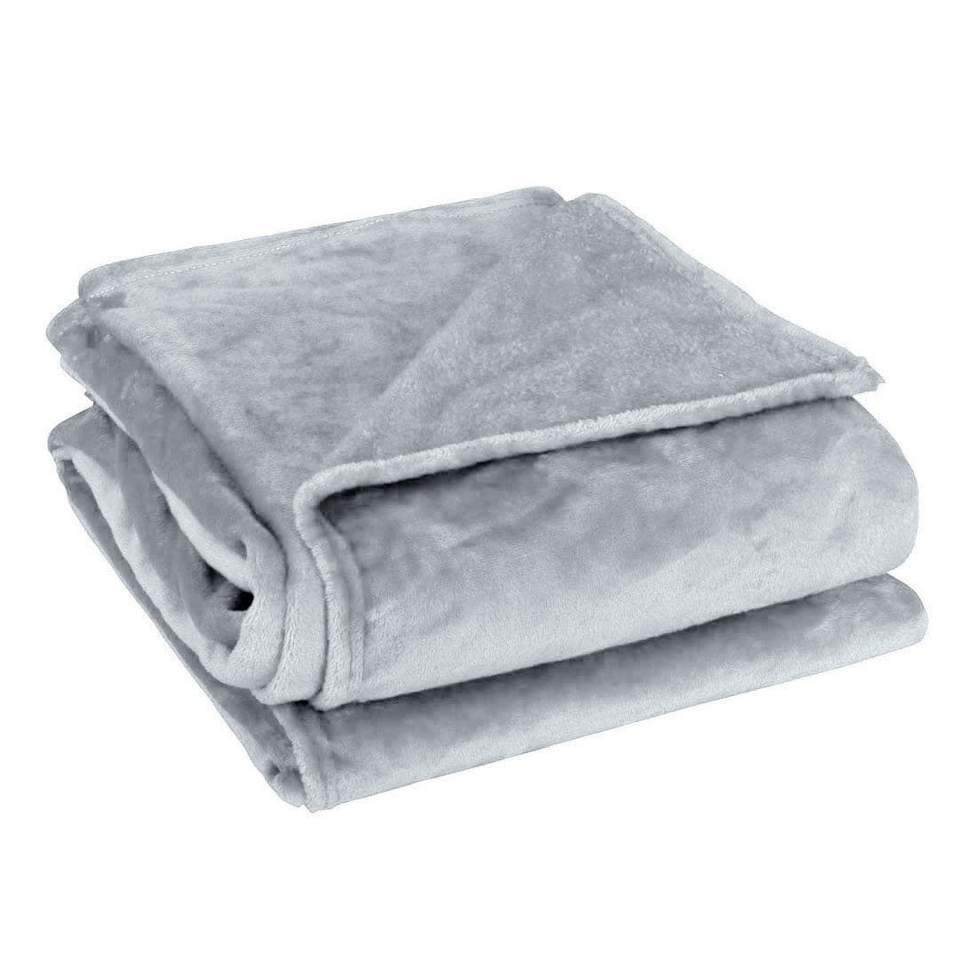 Soft Warm Fleece Blanket Throw Rug Plain Plush Flannel Blankets Light Gray Twin Walmart Canada