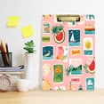 thumbnail image 5 of 12.5" x 9" Acrylic Clipboard with Gold Metal Clip Office and Classroom Essential Summer Travel Stamps, 5 of 7