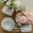 thumbnail image 2 of Flores Artificiales Bewildely Rosa Blanca Maceta de Cerámica, 2 of 6