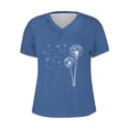 thumbnail image 4 of Camisetas de Manga Corta para las Mujeres, Impresión de Cuello en V Camiseta Casual Top Hecho de 95% Poliéster 5% Spandex para el Uso Diario de Primavera Verano, Camisetas para las Mujeres Casual, 4 of 4