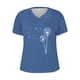 thumbnail image 4 of Camisetas de Manga Corta para las Mujeres, Impresión de Cuello en V Camiseta Casual Top Hecho de 95% Poliéster 5% Spandex para el Uso Diario de Primavera Verano, Camisetas para las Mujeres Casual, 4 of 4
