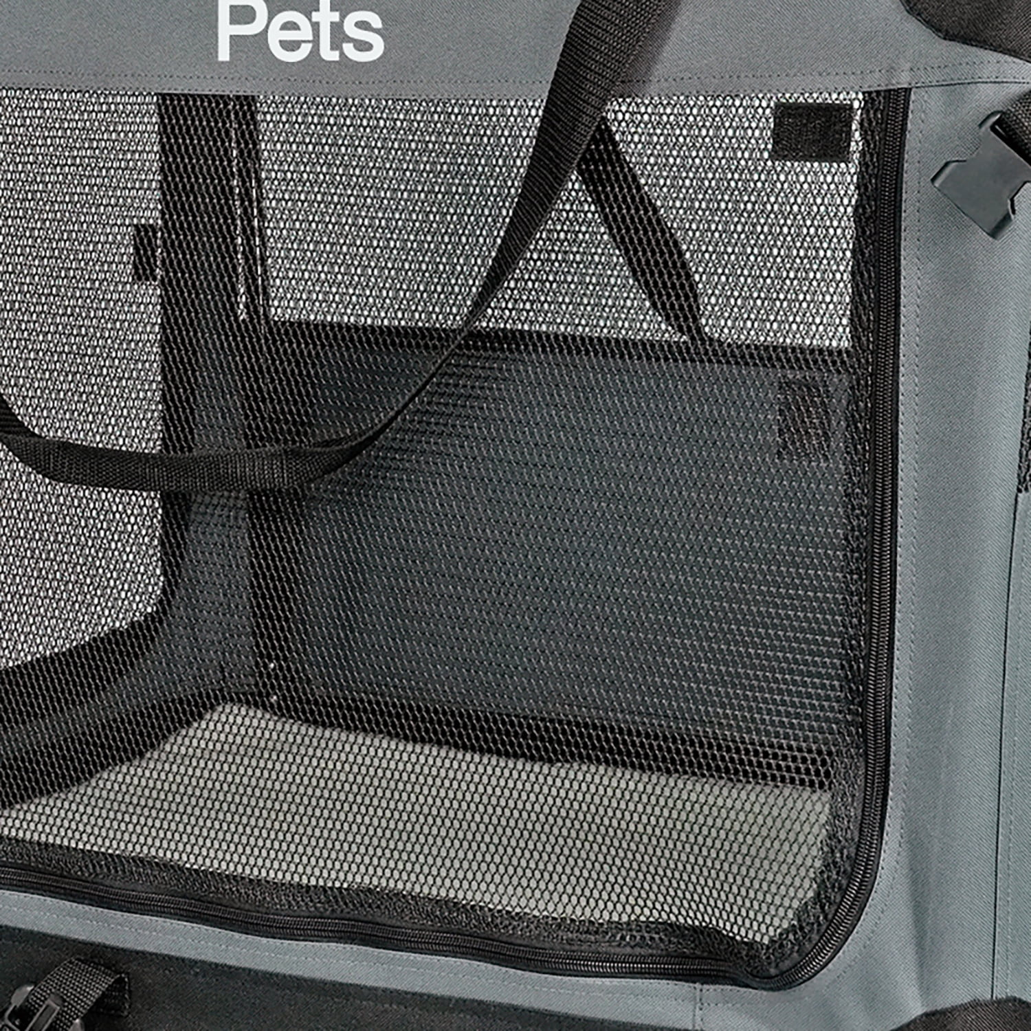 Ashfield & Harkness: Collapsible Soft Dog Crate - 30" - Gray, Sherpa Lined Mat, Durable Mesh Windows, Portable Foldable Pet Kennel, Indoor & Outdoor