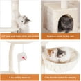 thumbnail image 4 of TJOUL Arbre à Chat avec Jouet, Tour Condo pour Chats d'Intérieur, Maison pour Chat avec Perchoir en Peluche Rembourré, Hamac Confortable et Poteaux à Griffer en Sisal, Gris Fumé HCT004SG, 4 of 7
