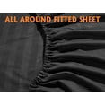 thumbnail image 4 of 1000-Thread-Count 6 Piece Sheet Set - 100% Pure Egyptian Cotton Sheets 18" Inch Deep Pocket - Soft & Smooth Quality Bedsheets (Black Stripe) Twin Size., 4 of 6